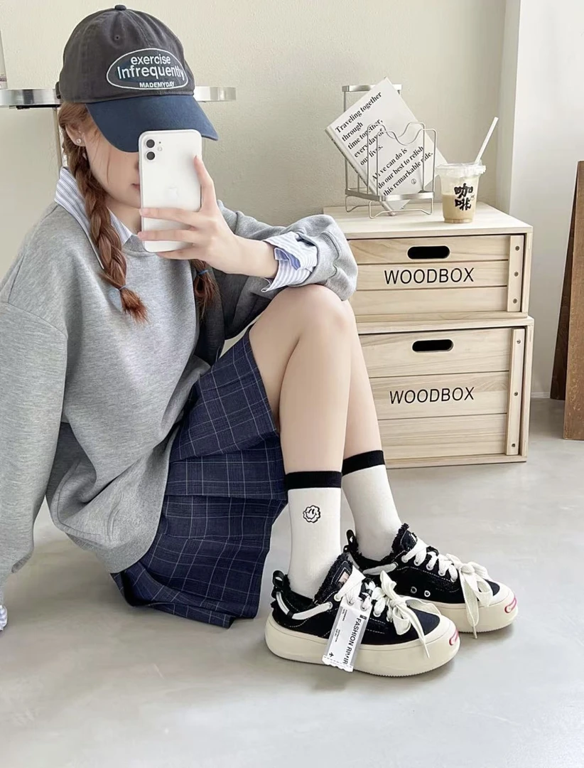 秋冬棉质袜子百搭加厚保暖中筒袜