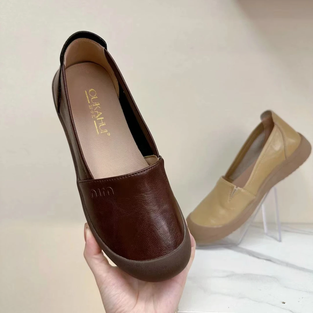 9233春季新款妈妈鞋中老年百搭复古单鞋软底软面耐磨防滑舒适女鞋