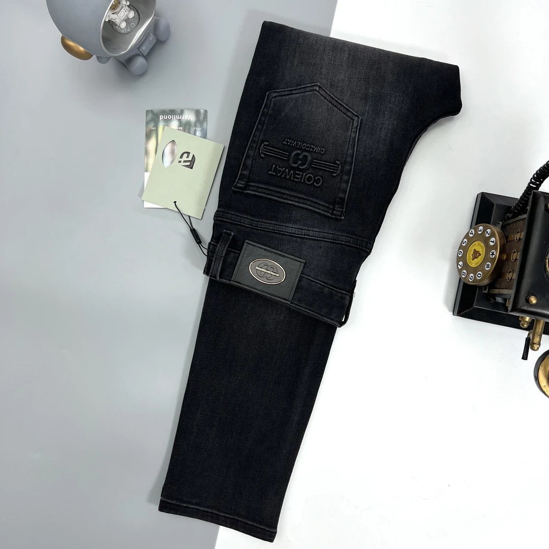 【33601-3】冬季新款男士轻奢弹力休闲水洗牛仔百搭修身小直筒长裤