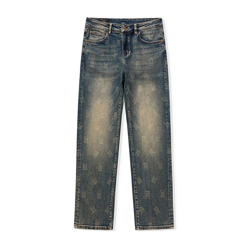 【8206】冬季新款男士轻奢弹力休闲水洗牛仔百搭直筒男士直筒牛仔裤