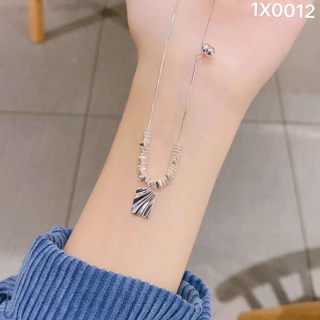 坠链均925银 【银喜生】纯银韩版无事牌项链