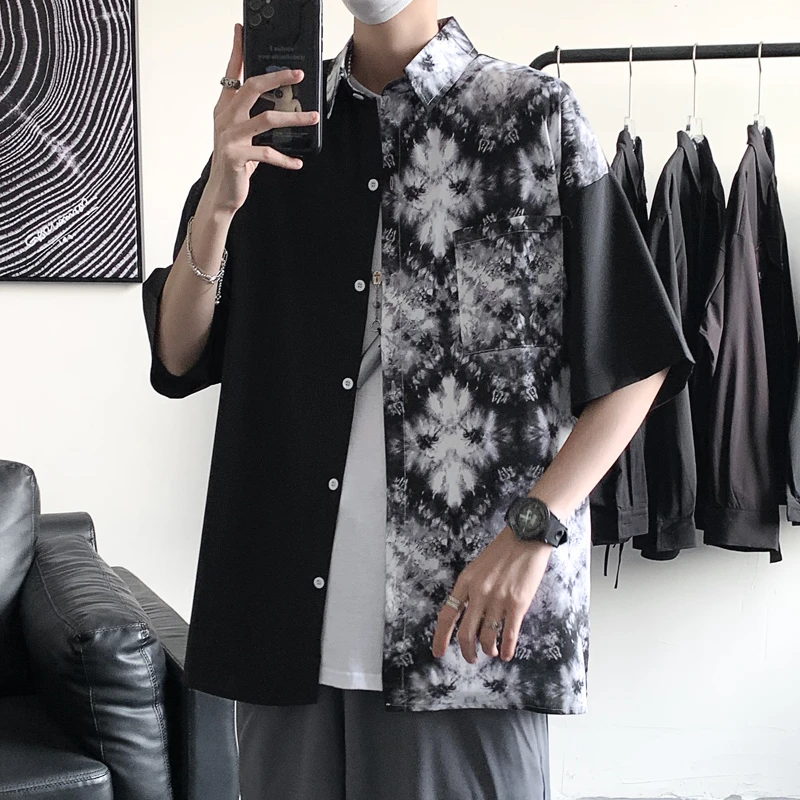 【聚酯纤维面料】男士衬衫 冰丝速干料 冰凉触感 五分袖短袖衬衫