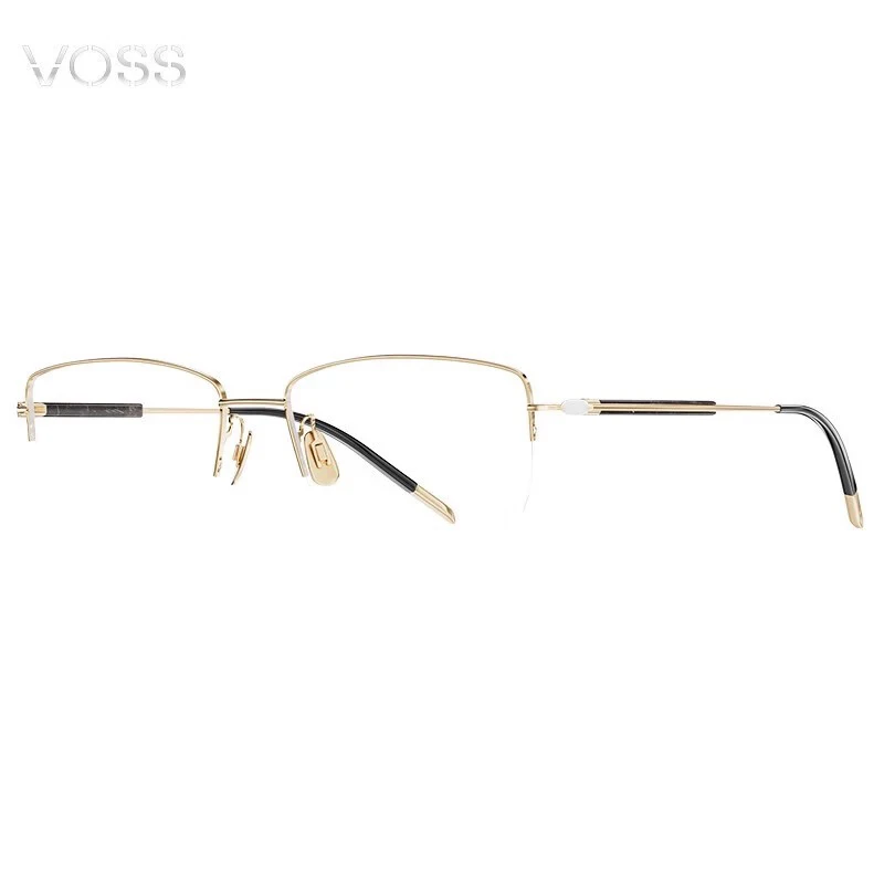 VOSS日本进口镜架V855自然系列光学镜架远视近视 钛+牛角