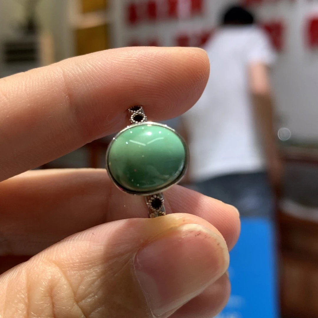 绿松石戒指银S925镶嵌