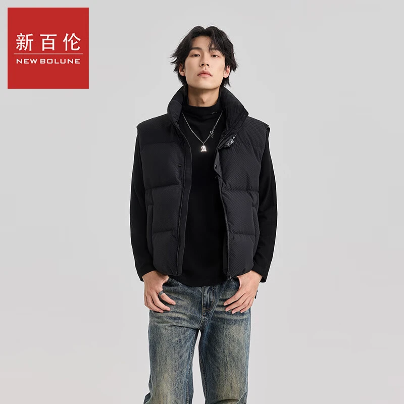 新百伦秋冬款男女羽绒马甲冬季时尚休闲保暖宽松立领情侣休闲外套