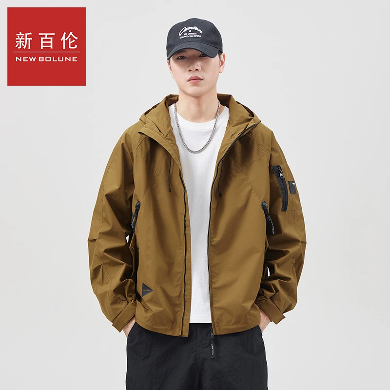新百伦秋冬季节新款男士大学生休闲外套行政潮牌爆款帅气时尚夹克