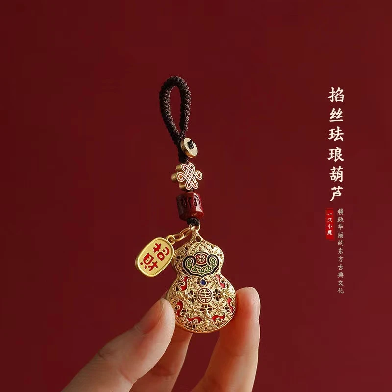 老北京景泰蓝精致平安扣家用车内挂件长5cm宽3cm