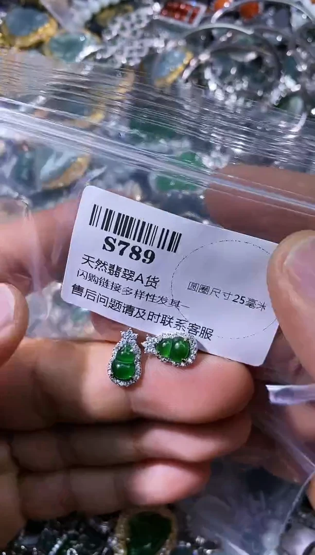 【闪购商品】翡翠颈饰未镶嵌S789耳钉