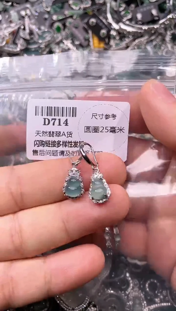 【闪购商品】翡翠颈饰未镶嵌D714耳钩