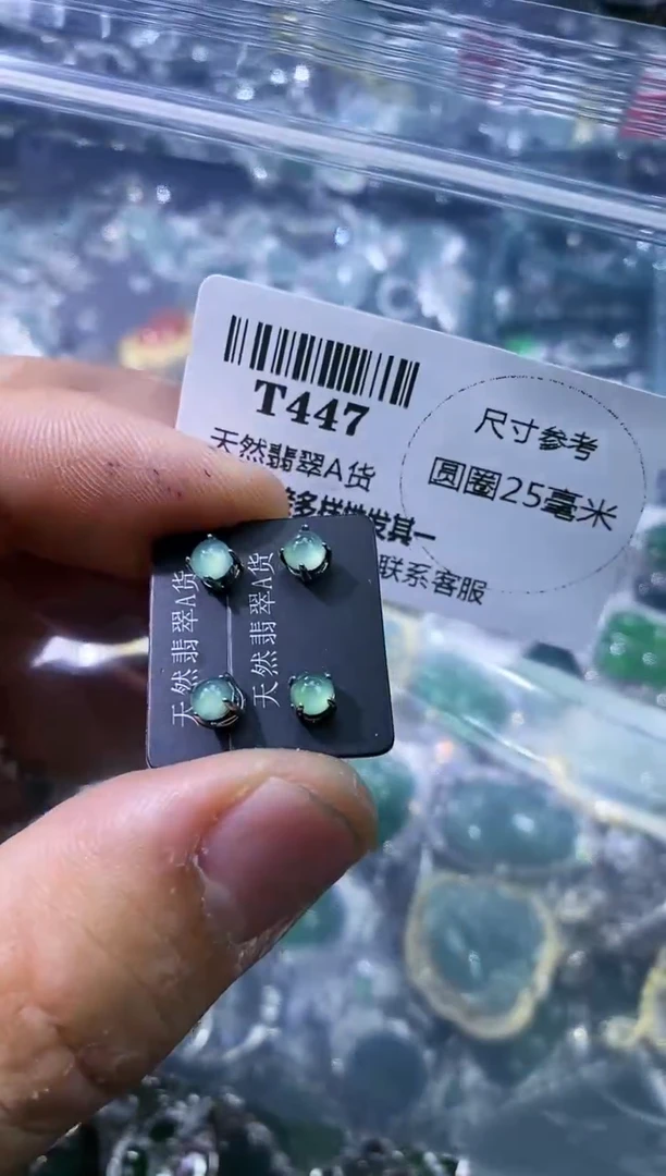 【闪购商品】翡翠颈饰未镶嵌T447耳钉 多样性发其一