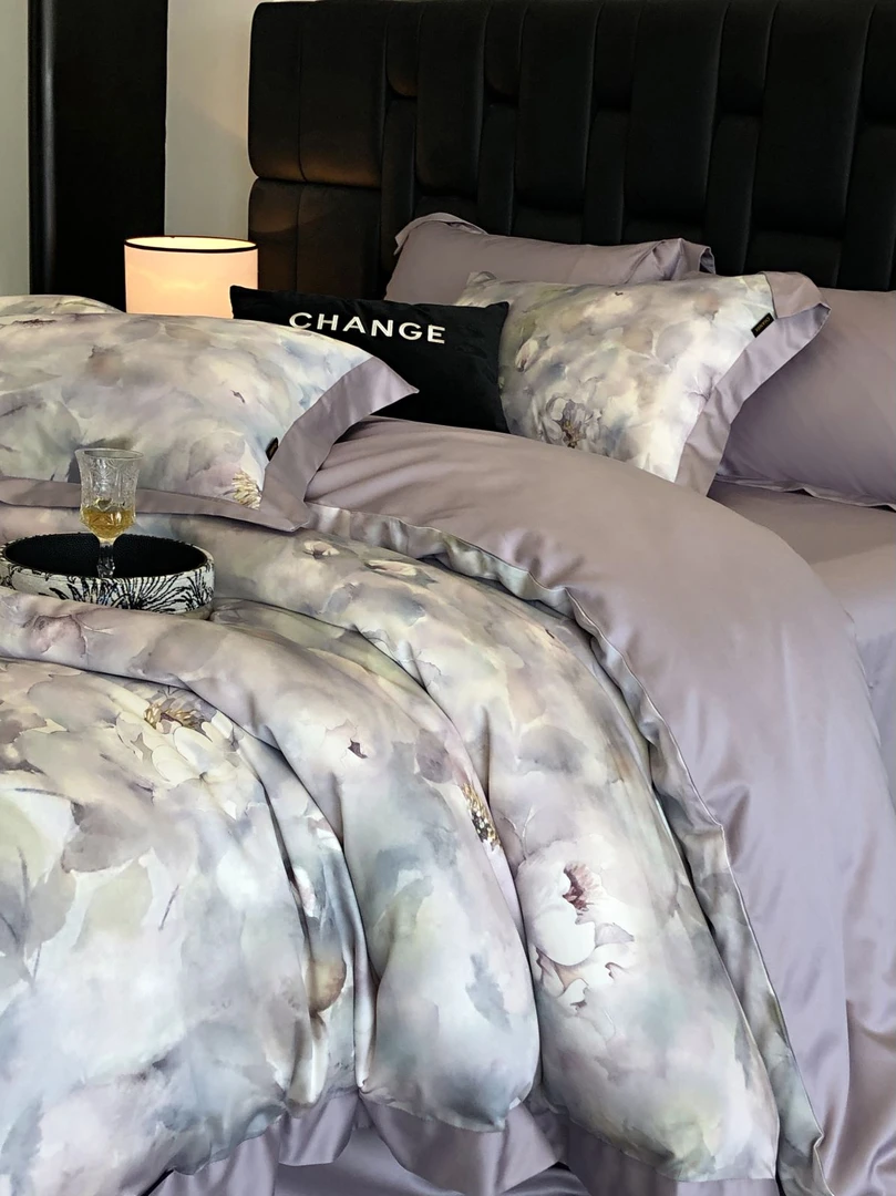 【云舒系列】天丝+棉数码印花柔软舒适丝滑凉感双面宽边四件套