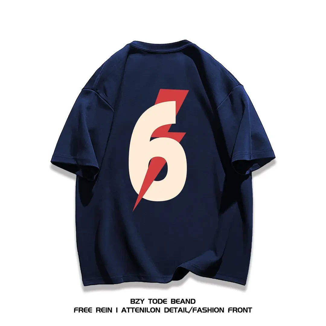 重磅纯棉美式复古潮牌T恤短袖男生夏季新款宽松oversize印花上衣