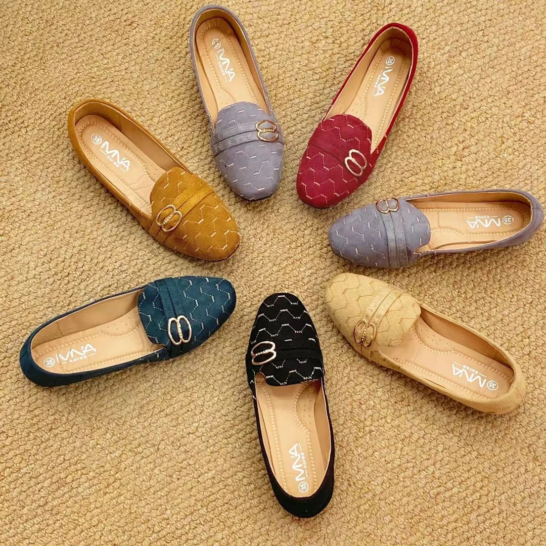 1157-23新款百搭方头软底豆豆鞋女平底小香风单鞋女一脚蹬女鞋