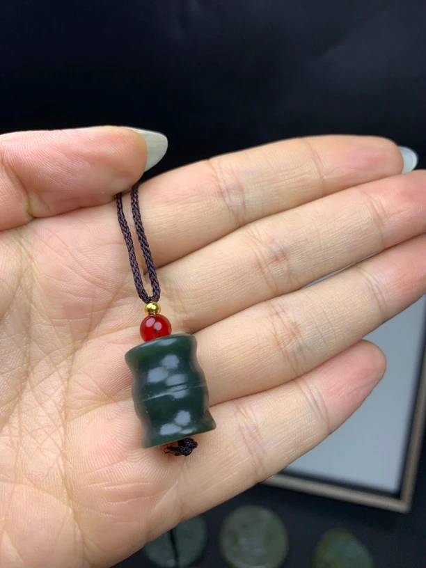 和田玉竹节挂件节节高升