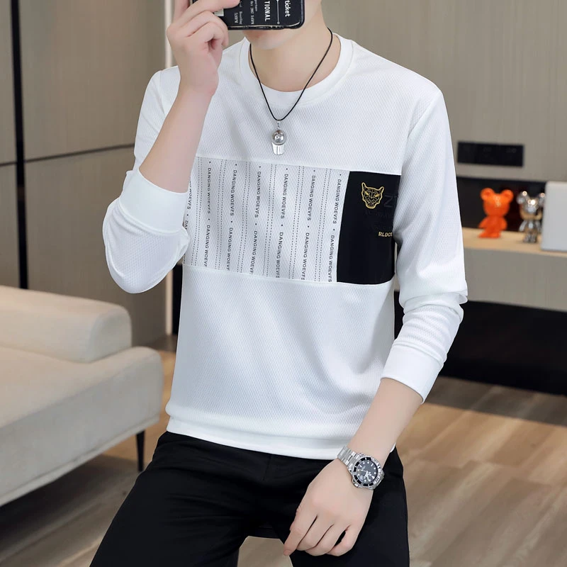 卫衣男秋季长袖t恤男士秋衣修身打底衫韩版潮流秋装百搭学生上衣