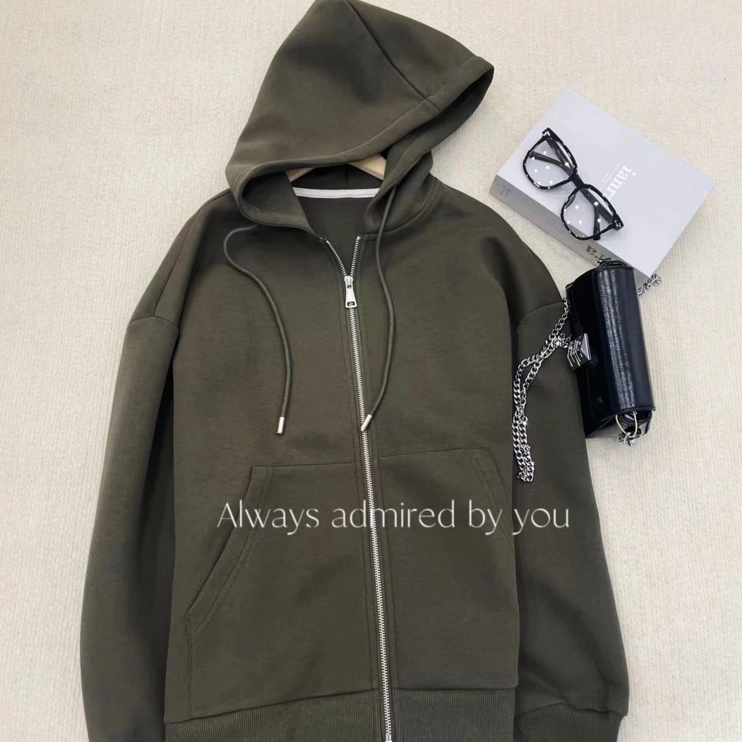 MUYI 慕一时尚百搭连帽外套运动休闲宽松卫衣外套美式慵懒卫衣