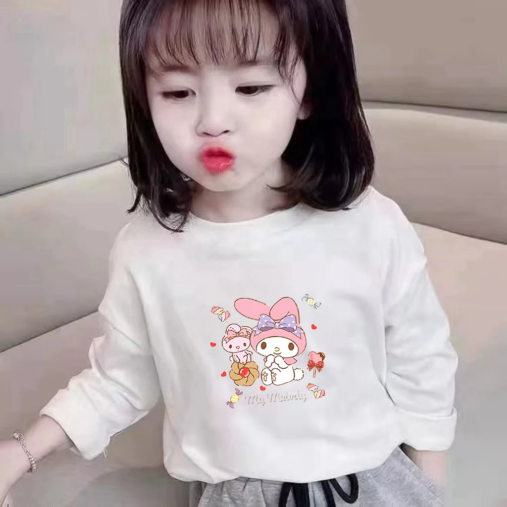 洋气潮流女童t恤2024新款儿童女宝宝纯棉长袖打底衫春夏薄款上衣