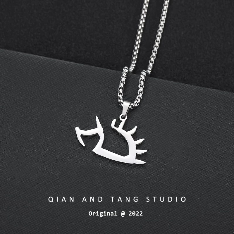 钛钢吊坠 赵雷同款小刺猬项链LOGO吊坠音乐挂饰简约个性项链吊坠