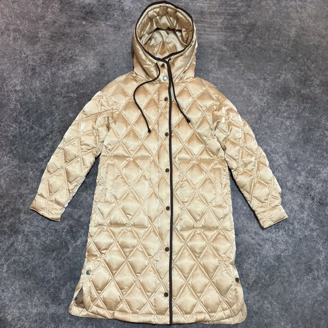 ADASTORE /高端线/新国标95白鹅绒桑蚕丝三防面料菱格元素撞色