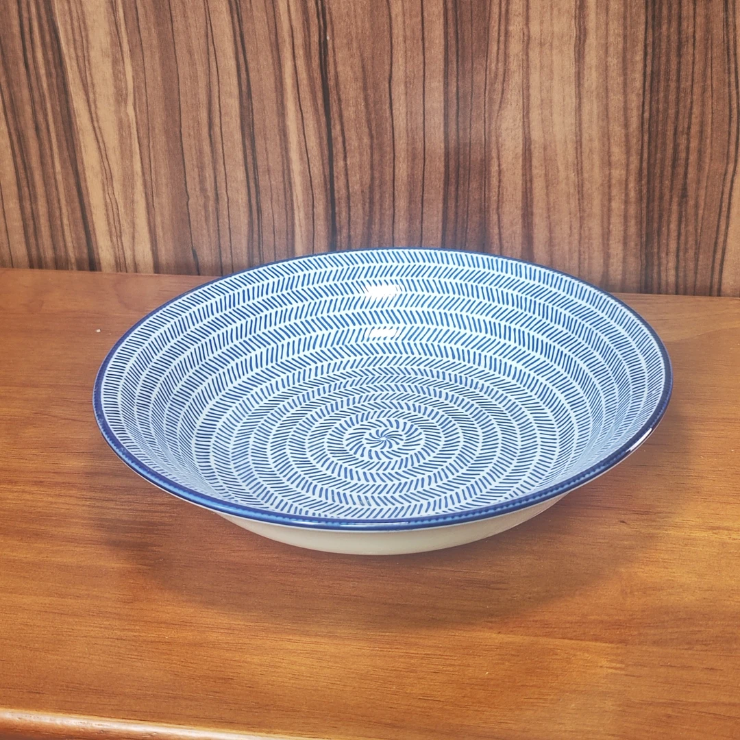 【FP家】20*4CM  汤盘 蓝色藤编系列 拍1发2