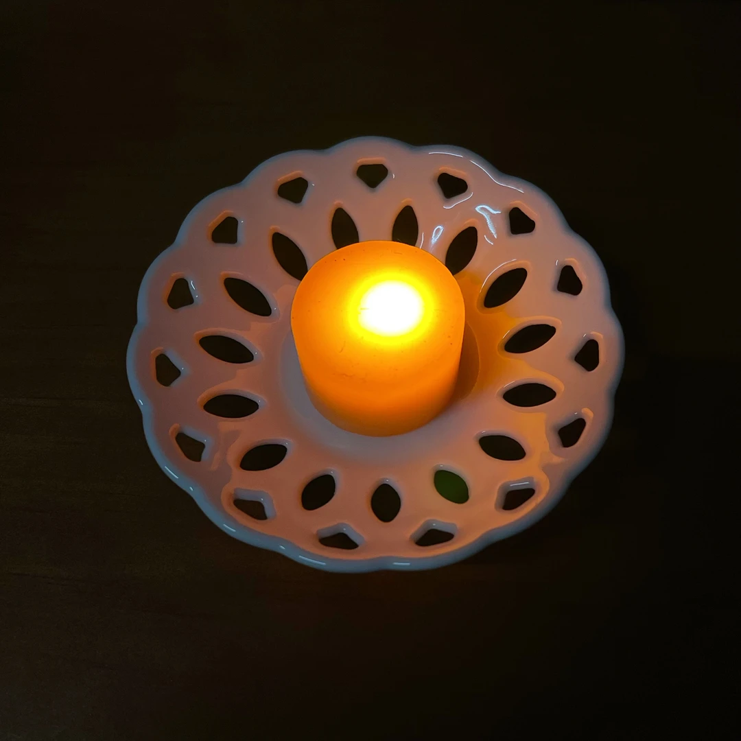 【多米家】10*2CM  烛台手工镂空雕花工艺 拍1发2