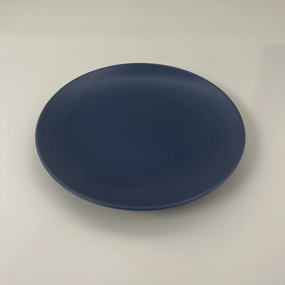 【LL家】22.5CM 维嘉 深蓝色 圆盘 甜品盘 高温强化瓷 微瑕不售后