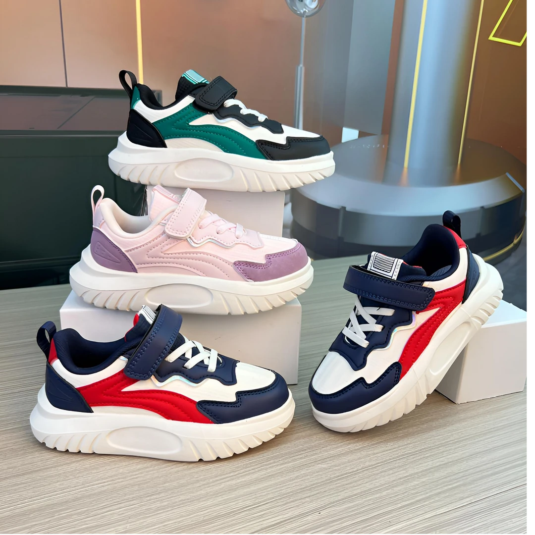 28-39码儿童运动鞋秋冬季新款防水皮面女童鞋运动鞋3-15岁男童鞋