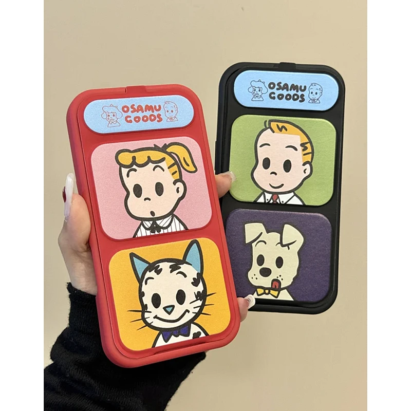 【苹果】原田治男女孩折叠支架翻盖皮套手机壳适用iphone16promax