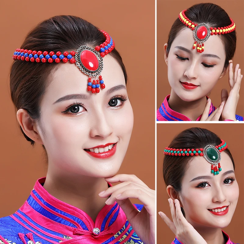 蒙古元素头饰儿童手工饰品复古古风女孩新娘舞蹈民族风演出配饰