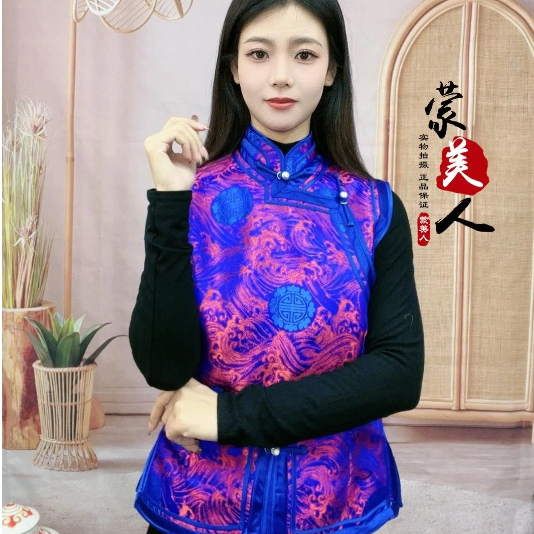 蒙美人-蒙古马甲海浪花纹民族风马甲民族风 改良新式蒙古服饰