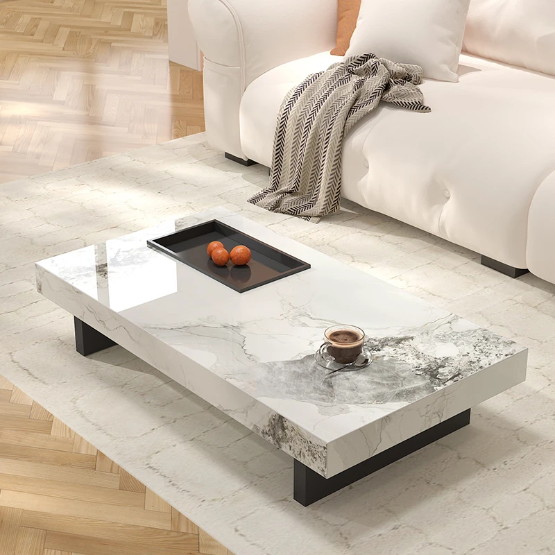 2024新款意式极简现代轻奢异形家用客厅长方形落地小户型网红茶几