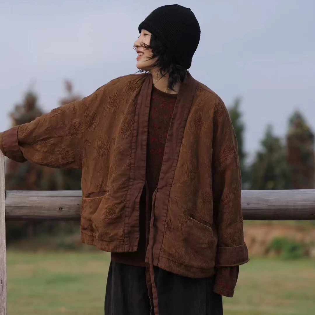 小文｜原创古蘭木W3173棉麻刺绣外套140*63