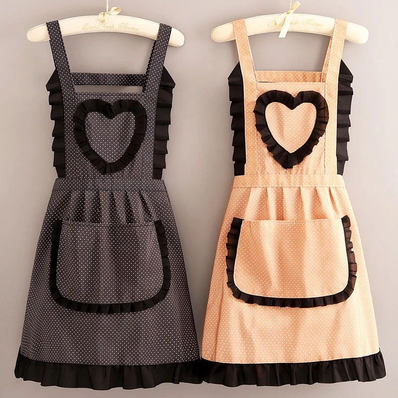 时尚韩版帆布围裙女家用厨房做饭防污透气成人上班围裙上班用的