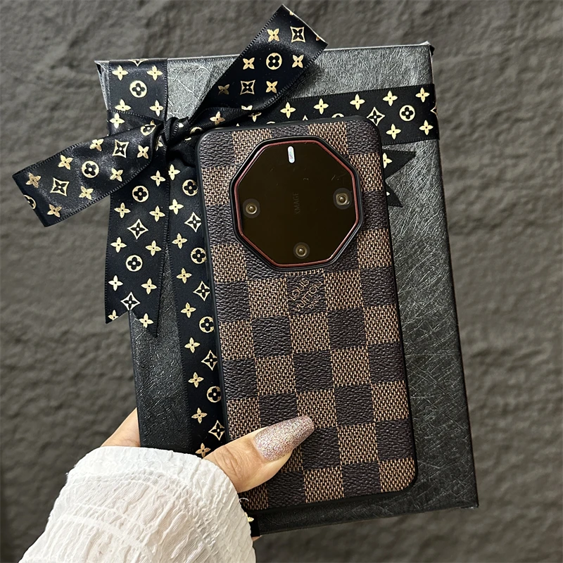 格子适用华为mate60rs非凡大师手机壳新款70潮50rs保时捷40高级LV