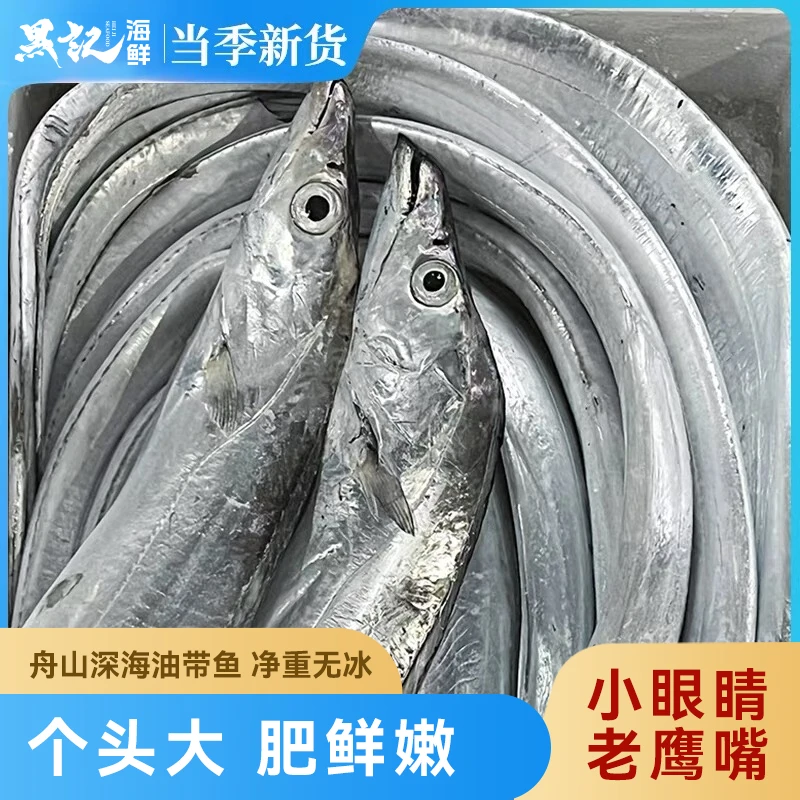 【3-4两整条发货】正宗舟山小眼精选油带鱼条带新鲜雷达网深海捕捞