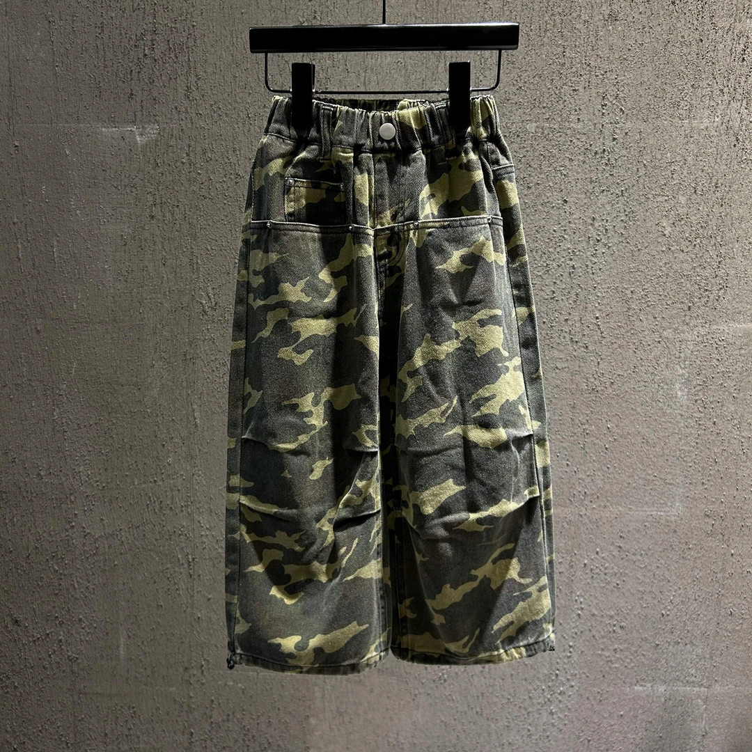 【引力kids】儿童迷彩裤百搭长裤男女童迷彩工装裤纯棉长裤7087