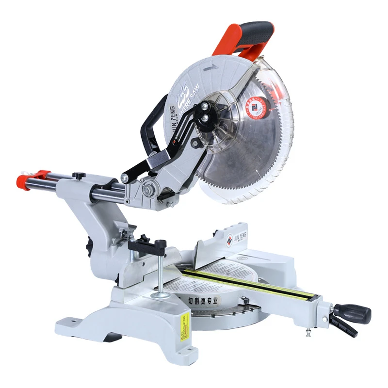 10寸拉杆斜切锯推拉式多功能255MM切割机左摆45度铝材木材锯铝机