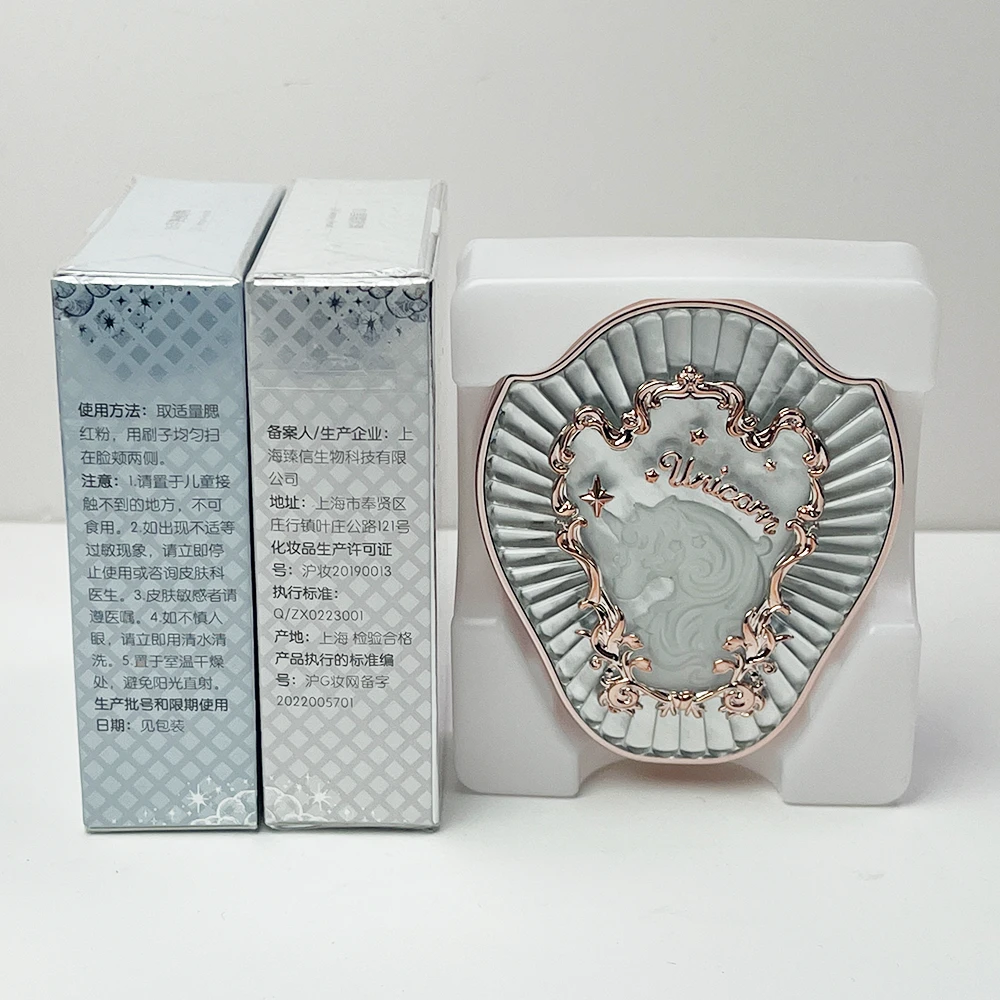 花知晓独角兽腮红女膨胀色01雪霜珍珠提亮氛围色05半熟蜜桃哑光