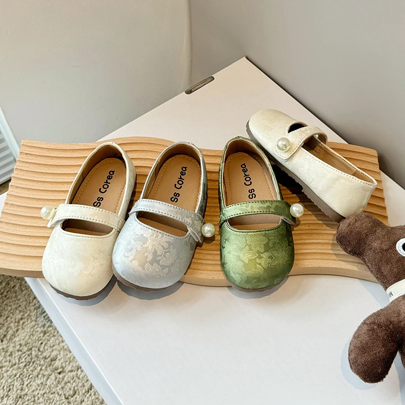 【洋洋童鞋】z女童夏季简约印花舒适单鞋百搭皮鞋时尚童鞋