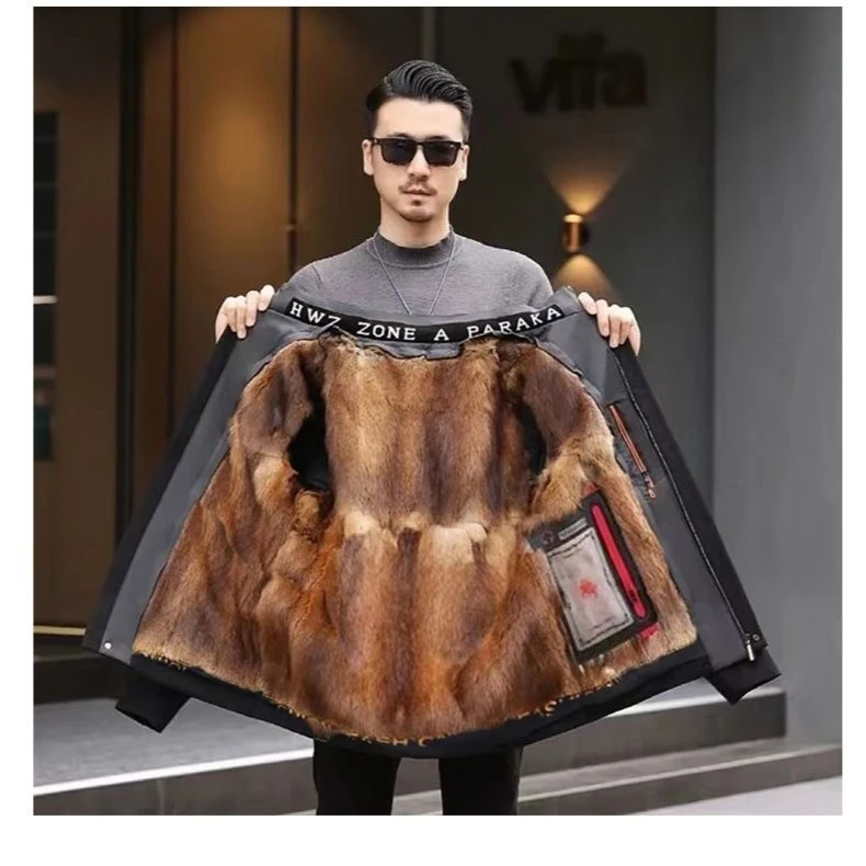 男士青根貂内胆派克服