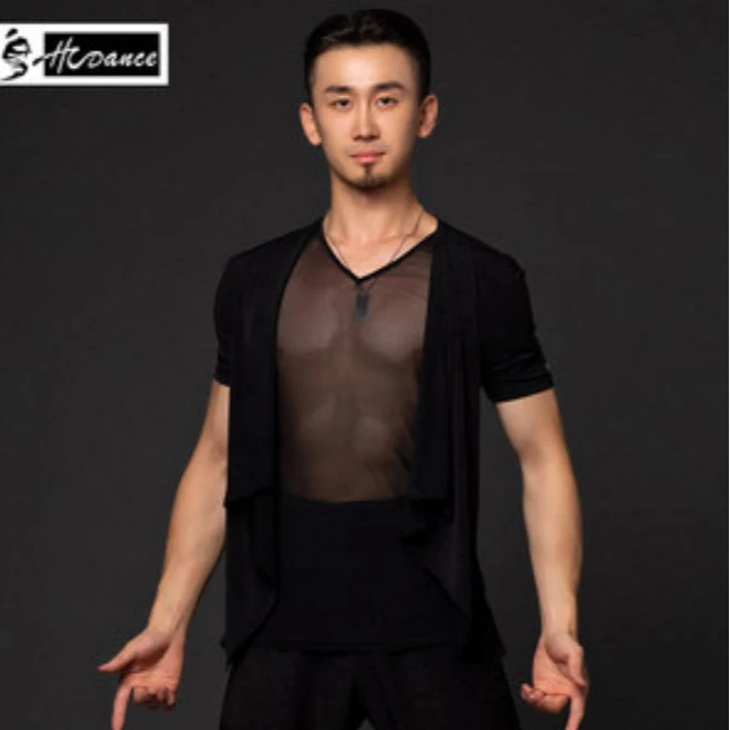 HCdance拉丁舞服装男装短袖上衣MA1094