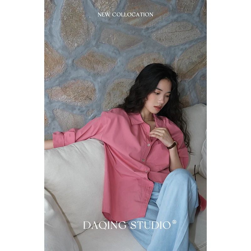 许大晴【多巴胺】D2638通勤宽松衬衫短裙套装