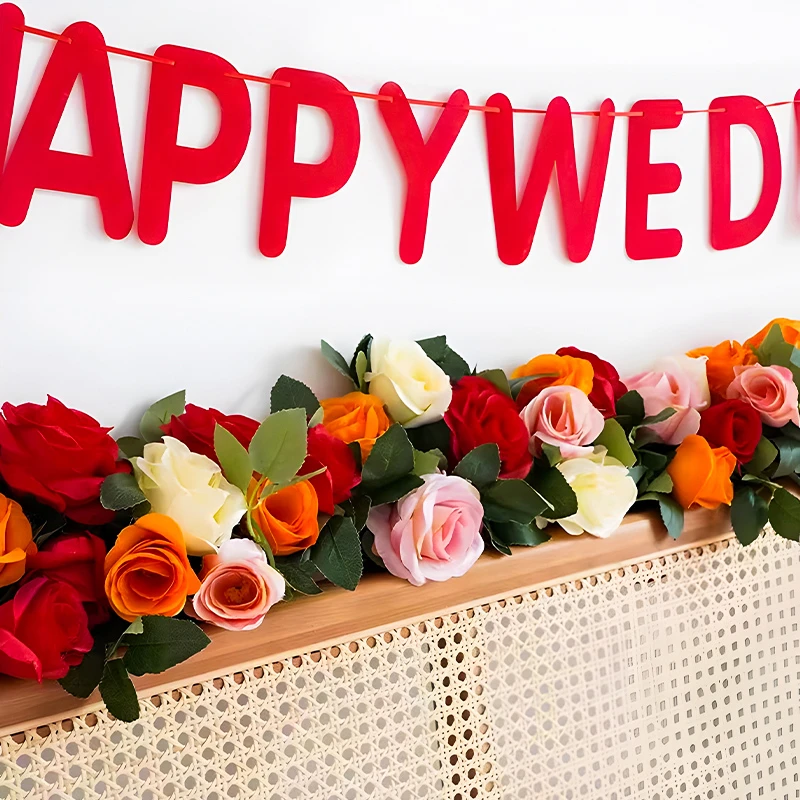 婚房装饰品床头仿真花花藤结婚摆放高品质大花花藤卧室婚庆用品