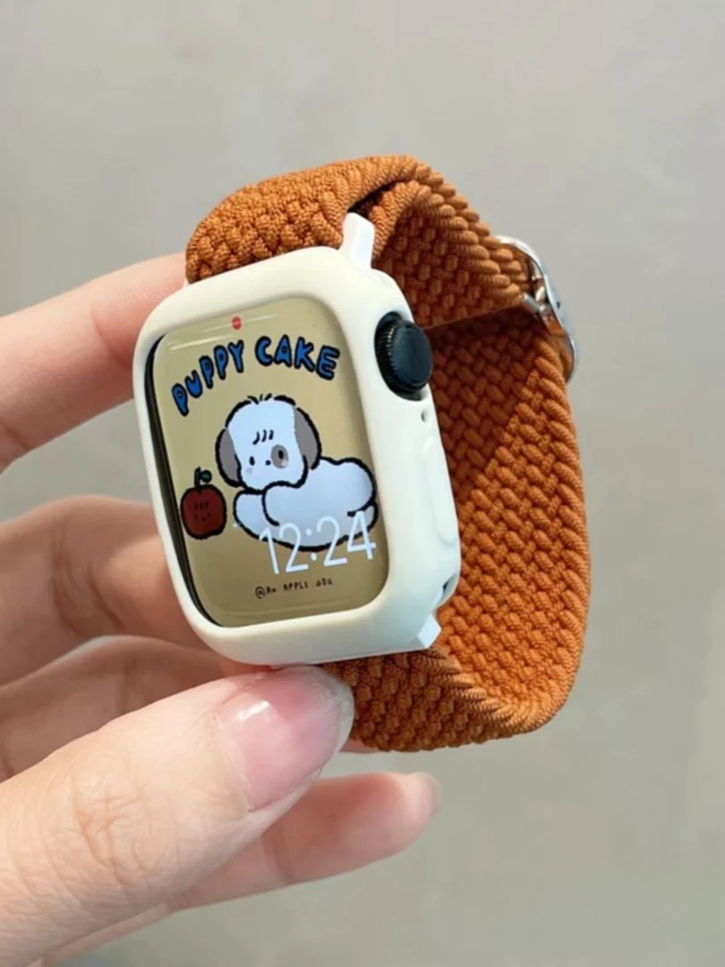 ins风适用applewatch9尼龙滑扣表带苹果手表8765432夏季弹力se2女