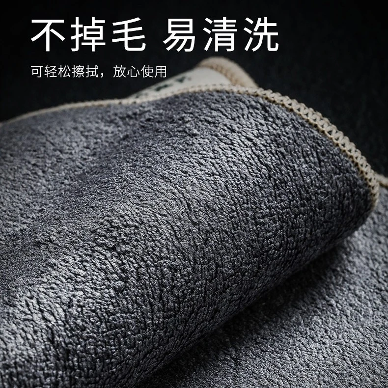 中式国风高档加厚吸水鹿皮绒茶巾彩绘禅意毛巾茶布专用茶桌布抹布