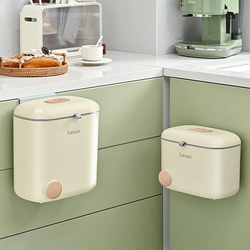 【新款】卡通厨房垃圾桶壁挂式橱柜门挂式桶高颜值家用客厅纸篓带