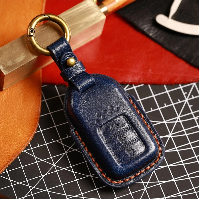 手工真皮本田钥匙套CRV包雅阁飞度XRV扣凌派缤智思域皓影车壳男女