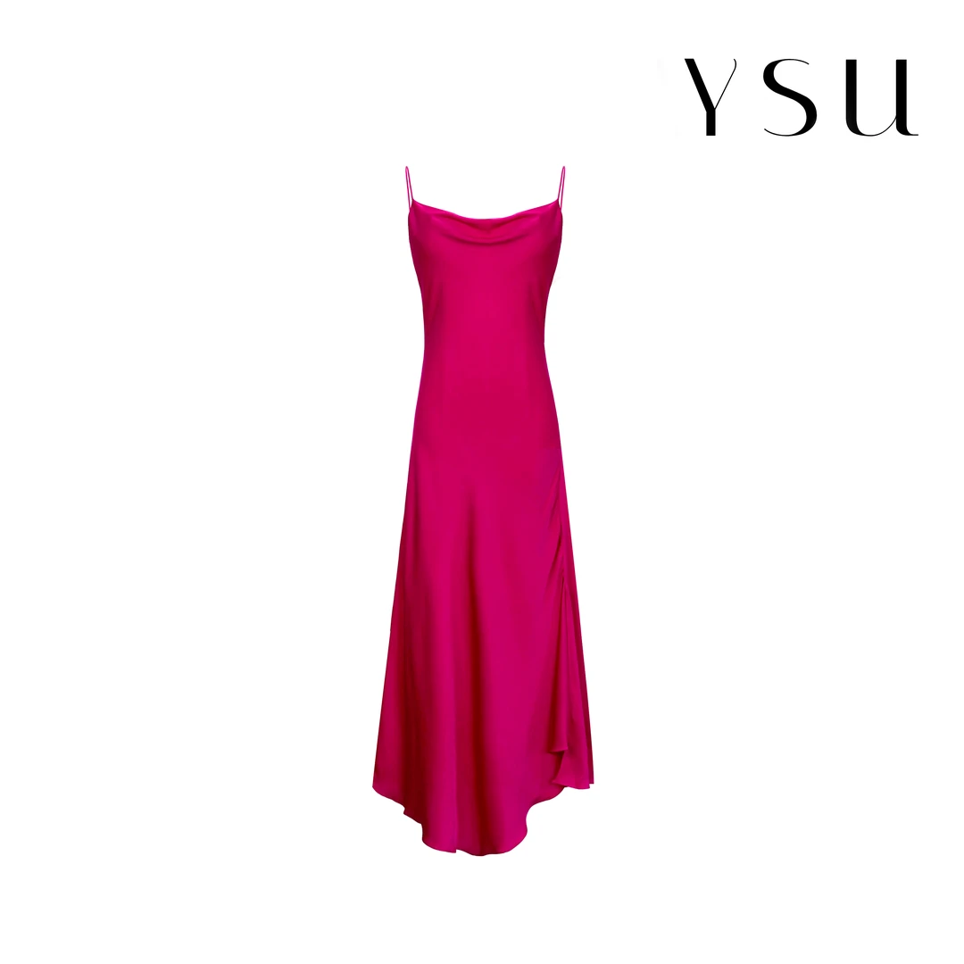 YSU【余书】春夏氛围感连衣裙法式高端百搭荡领吊带连衣裙Y313733