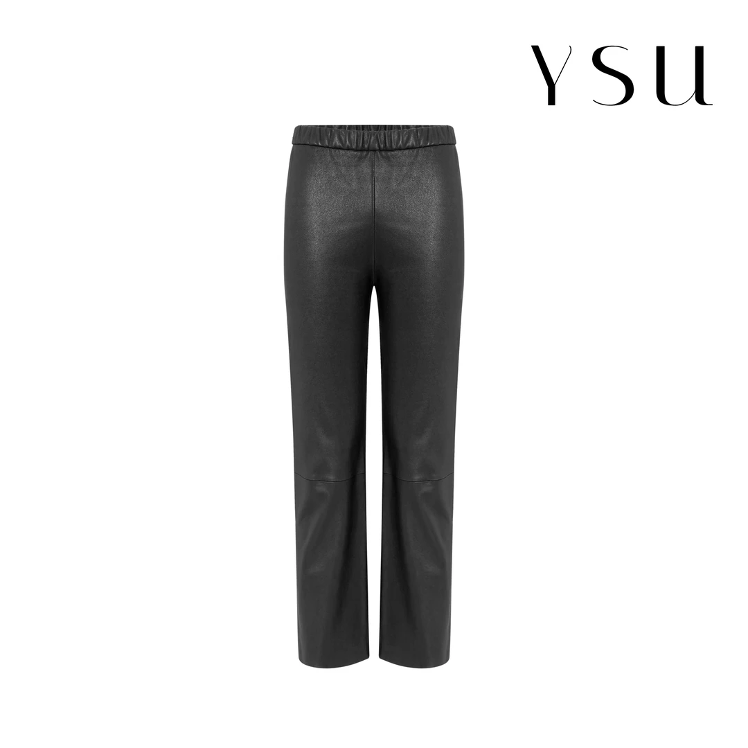 YSU【余书】时尚弹力舒适纯色百搭休闲裤户外皮裤Y303886