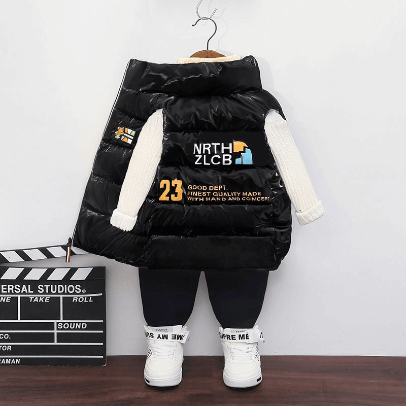 反季儿童装马甲男童女童免洗加绒加厚外穿马夹背心秋冬坎肩中大童